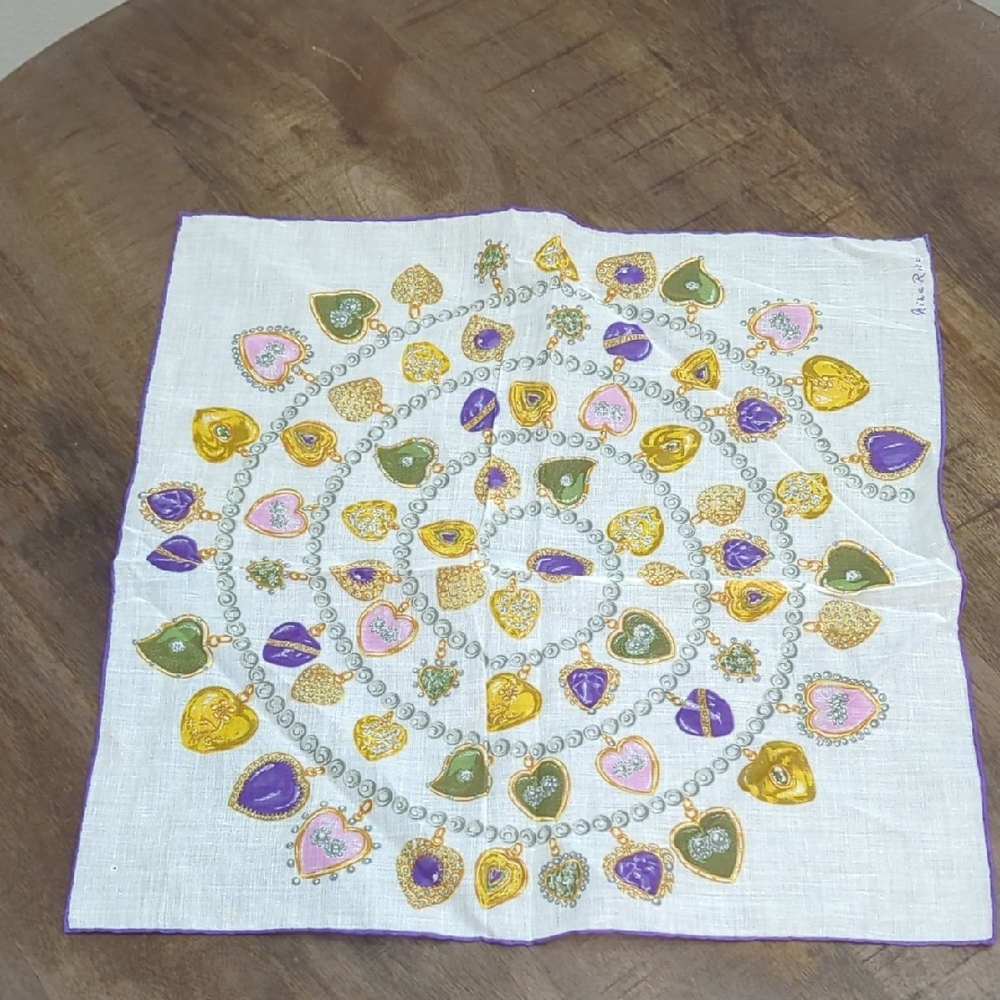 Nina Ricci Colorful Heart Patterned Handkerchief